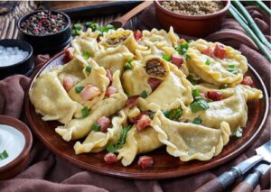 Вареники з картоплею та печінкою